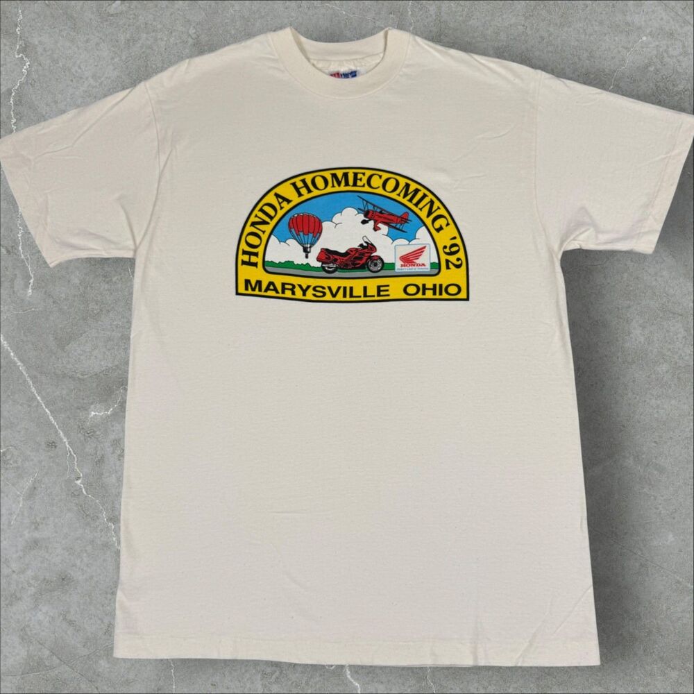 Vintage 1992 Honda Homecoming Motorcycle Racing Marysville, OH Riders Club Shirt